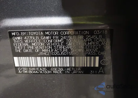 2018 Lexus Is 350 from USA, damaged, VIN JTHCZ1D20J5015590